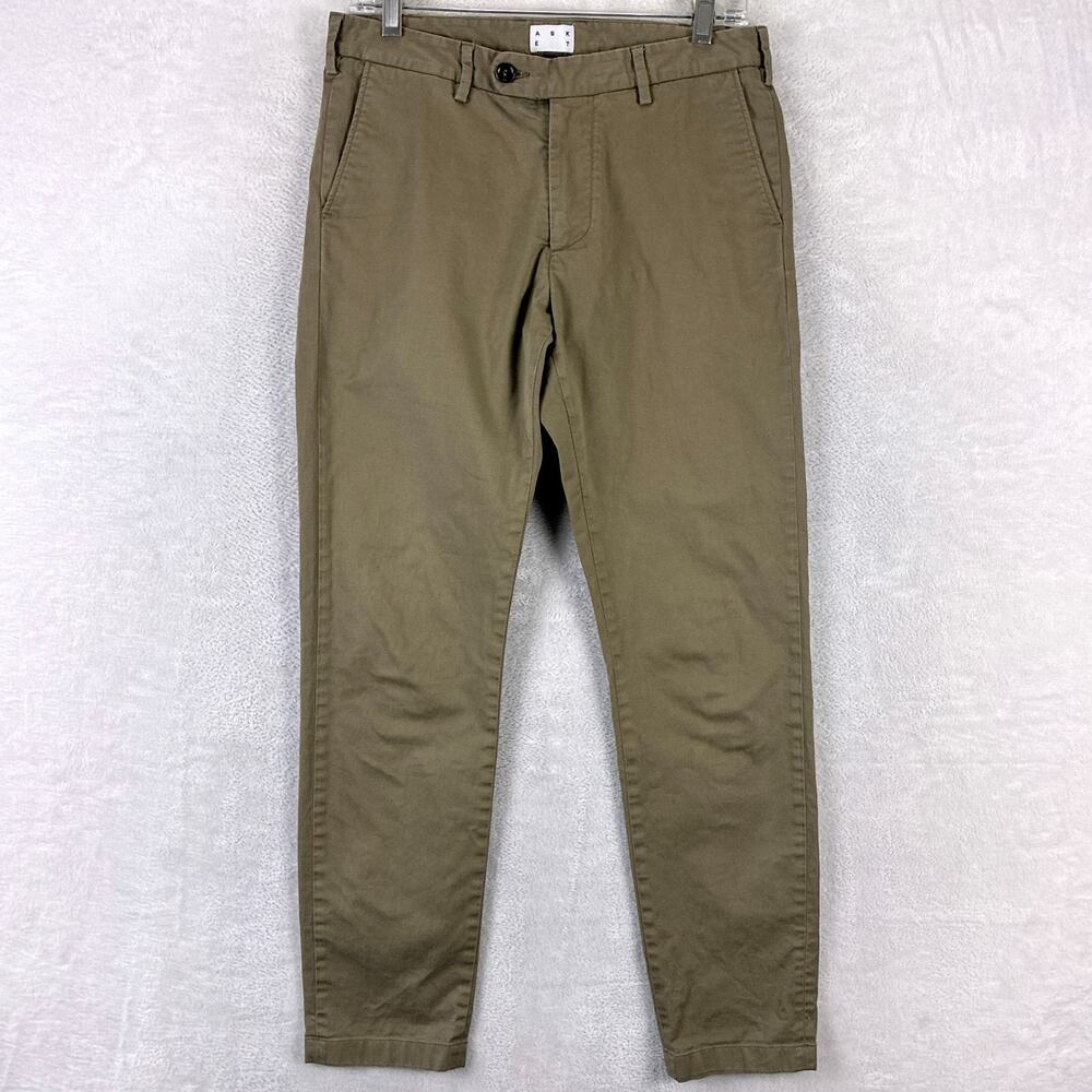 Asket Pants Mens 31x30 Brown Chino Slim Preppy Classic Luxury Old Money
